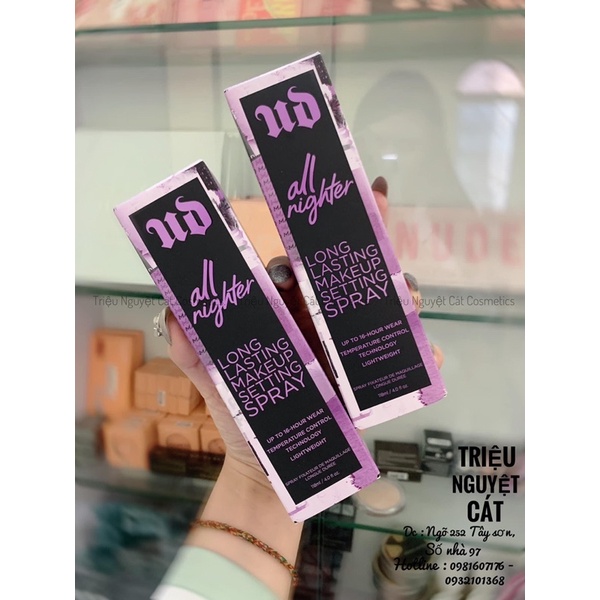Xịt Khóa Trang Điểm - Urban Decay All Nighter Long Lasting - phiên bản holiday ( tách set) .