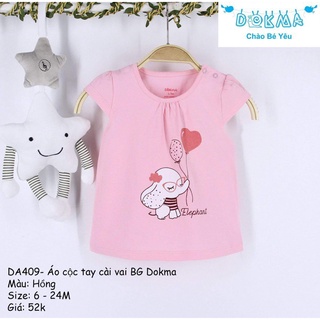 Áo cộc cài vai Dokma chất cotton cho bé trai, bé gái từ 6 - 24M