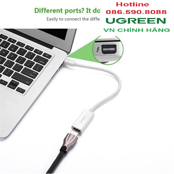 Cáp chuyển Mini Displayport to Hdmi - Cáp Thunderbolt to HDMI Ugreen 10460 - Hàng chính hãng