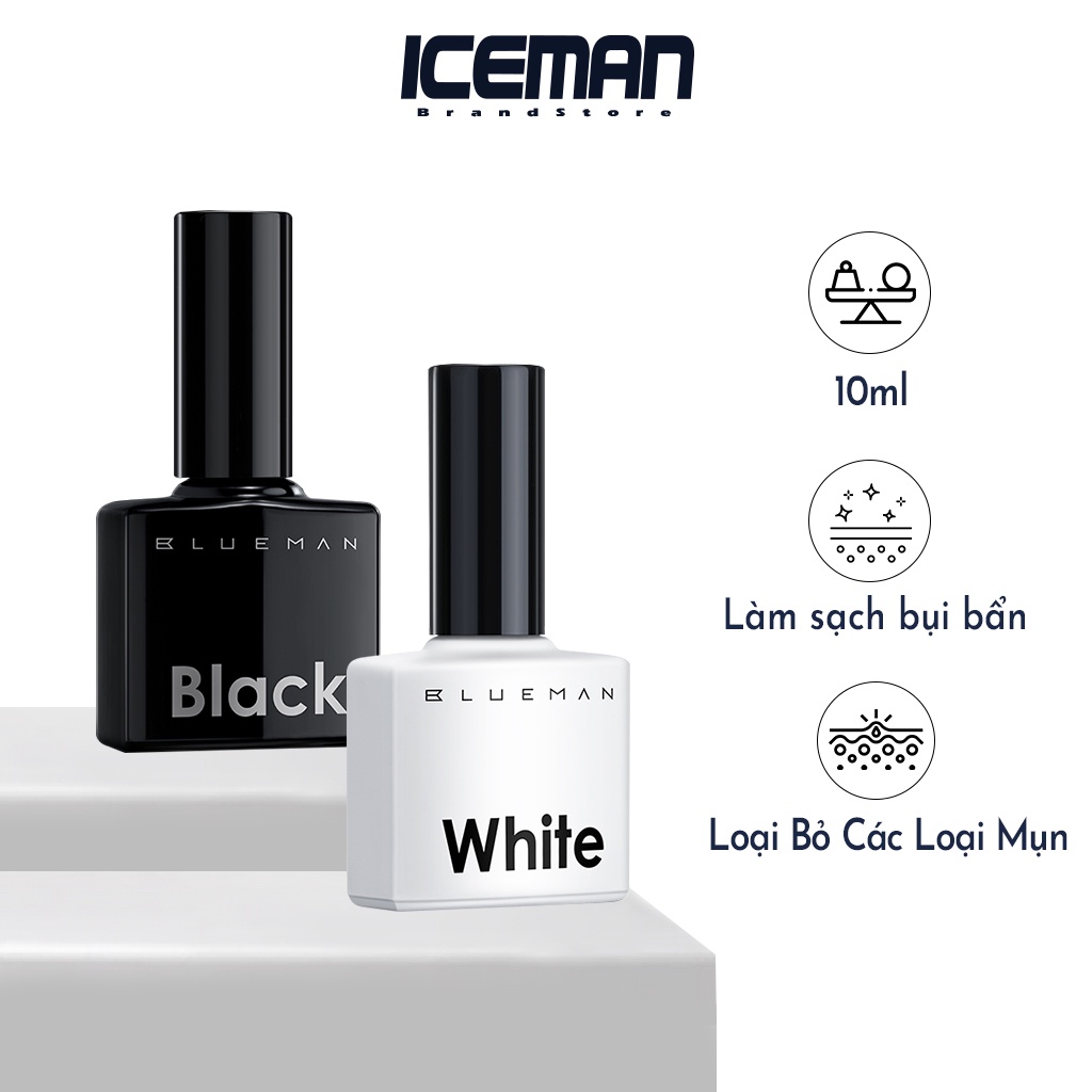 Bộ Sản Phẩm Loại Bỏ Mụn Đầu Đen &amp; Serum Khít Lổ Chân Lông BLUEMAN 10ml x2