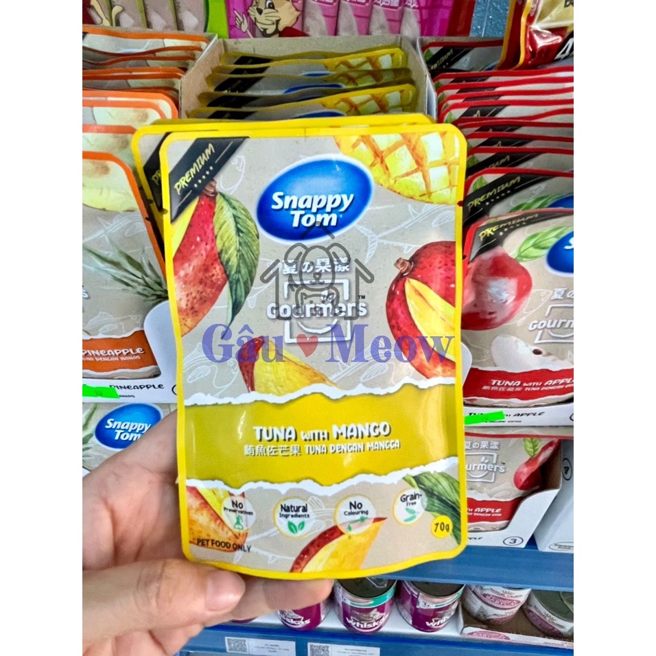 Pate Snappy Tom Cá Ngừ & Trái Cây cao cấp Cho Mèo 70g 8 vị giàu chất xơ nhiều topping giúp mèo ăn ngon miệng