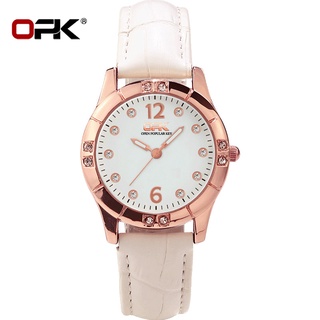 Đồng hồ OPK 8160 máy quartz dây da thật có dạ quang chống nước hợp thời trang cho nữ