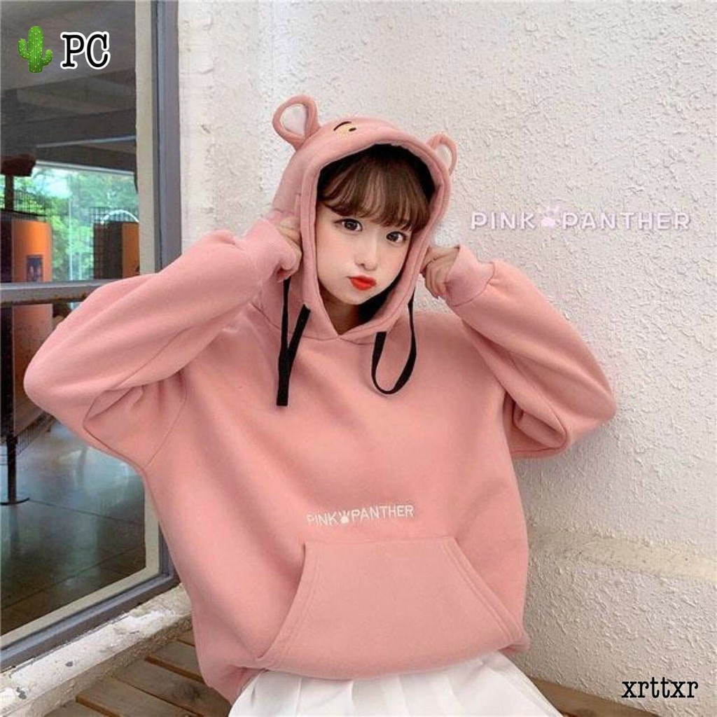 ÁO KHOÁC HOODIE NỮ CÓ NÓN THÊU HÌNH DỄ THƯƠNG