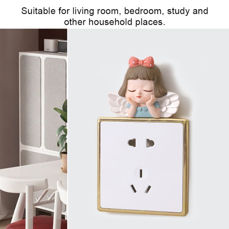 Miếng dán tường trang trí công tắc hình hoạt hình 3D không khung độc đáo