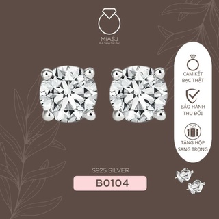 Bông (khuyên) tai BẠC Ý S925 hột đá cao cấp nhân tạo CHỐT VĂN B0104 | MiASJ Mi.A Trang sức bạc