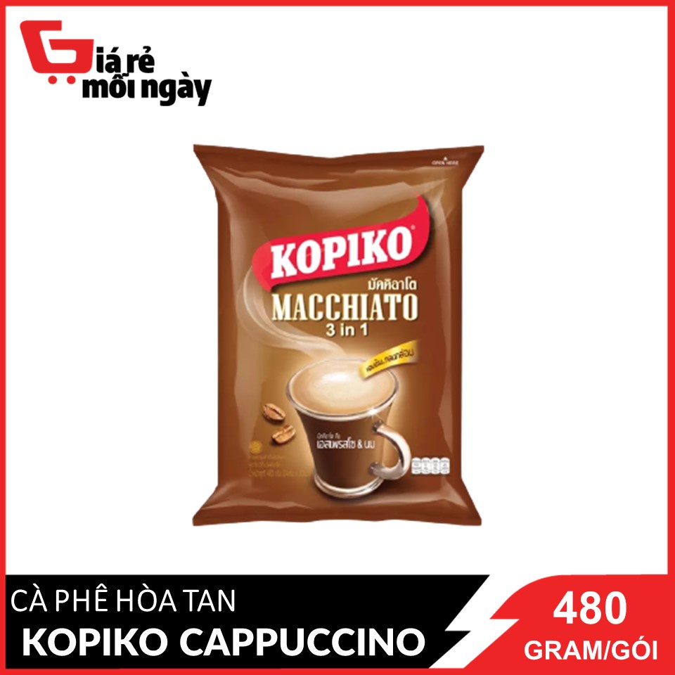 Cà phê hòa tan Kopiko Macchiato Bịch 480g