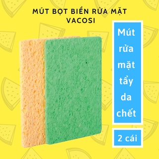 Set 2 miếng Mút rửa mặt Vacosi massage tẩy trang dịu nhẹ