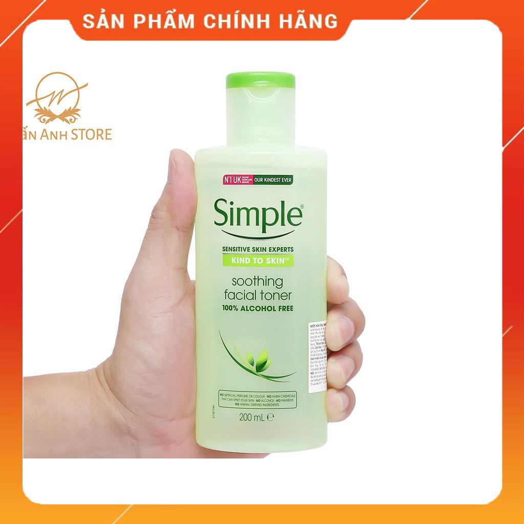 Nước Hoa Hồng Simple Toner Simple Kind To Skin Soothing Facial Cân Bằng Ẩm Cho Da 200ml