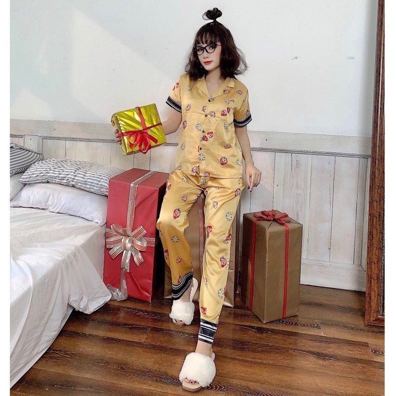 Bộ ngủ pijama lụa phối cổ chất đẹp | BigBuy360 - bigbuy360.vn