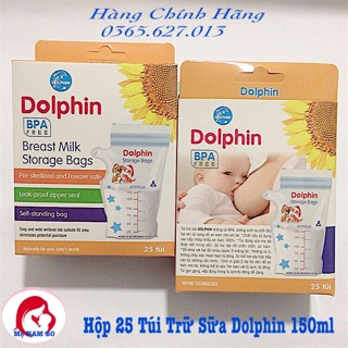 Hộp 25 Túi Trữ Sữa Dolphin 150ml( tiện dụng và kinh tế)