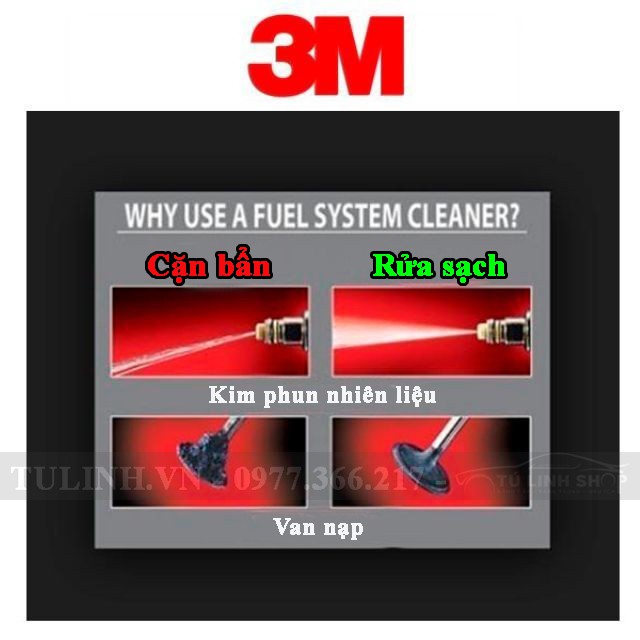 Xúc béc bình xăng, dầu Diesel ô tô 3M Complete Fuel System Cleaner 08813