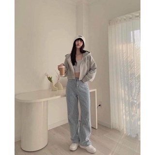  Áo Khoác Nỉ Croptop Basic Áo Khoác Nữ Dáng Lửng Tay Phồng Phong Cách Cá Tính Trẻ Trung Năng Động 