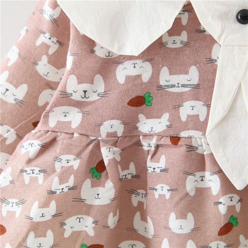 Đầm dài tay in họa tiết con vật đáng yêu dành cho bé gái