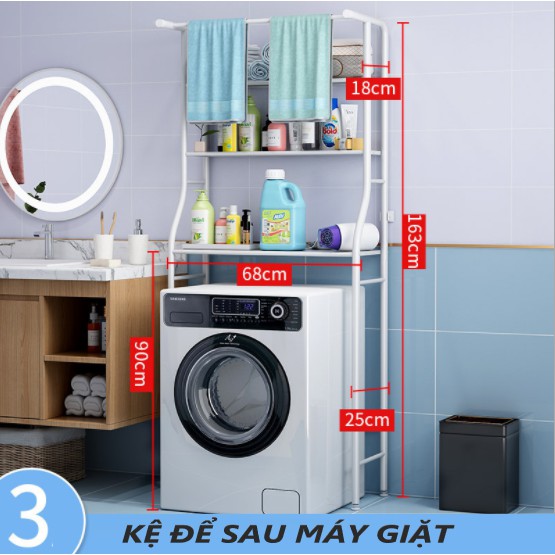 Kệ Bồn Cầu Toilet 3 Tầng, Kệ Để Sau Máy giăt , -KNVS01