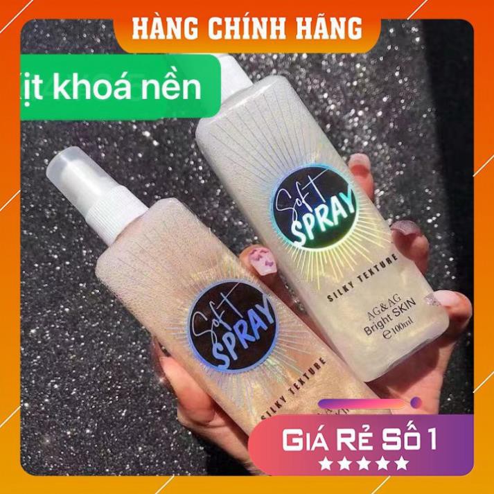 Xịt khoáng ❤️FREESHIP❤️ Xịt khoáng khóa nền ánh nhũ AG &amp; AG giữ lớp trang điểm,khóa makeup dưỡng da, cấp ẩm, làm trắng