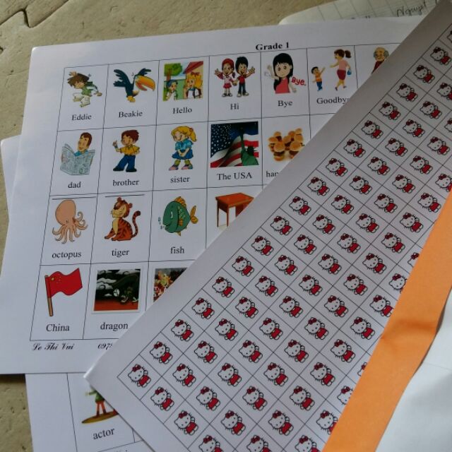 Combo 30 bộ sticker từ vựng lớp 1