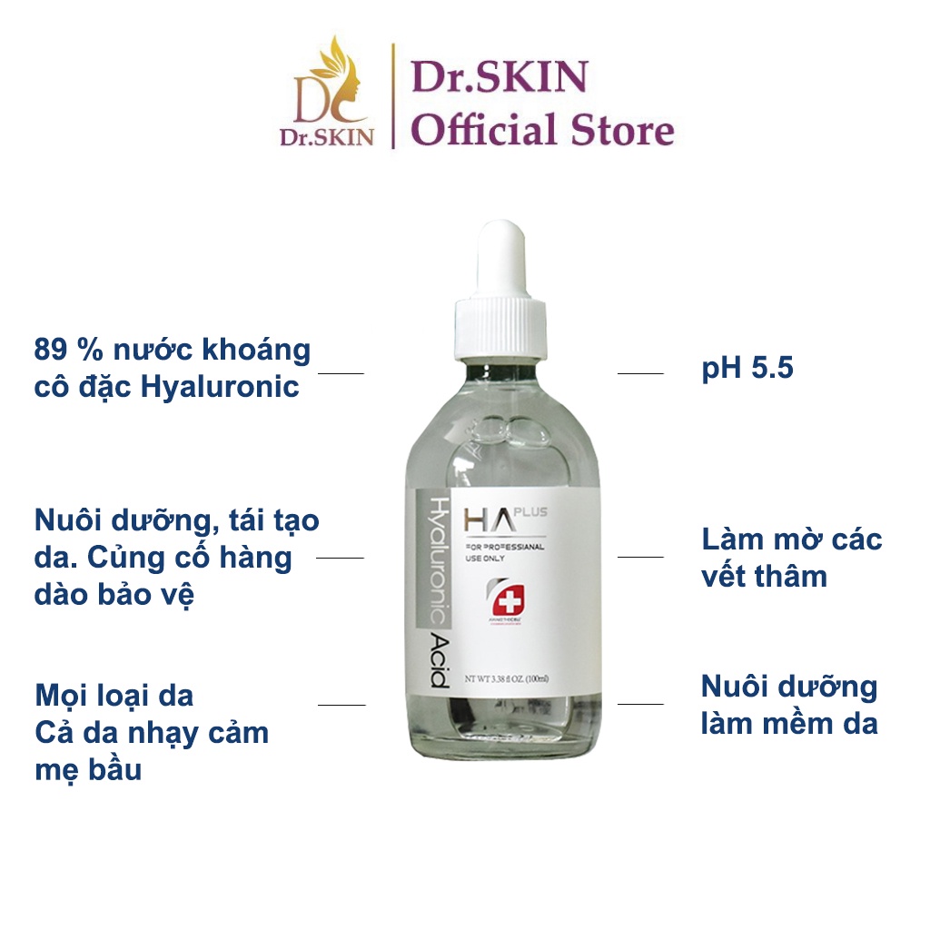 Serum HA Plus Hyaluronic Acid Dưỡng Ẩm Phục Hồi Da Chống Lão Hóa Hiệu Quả - Tinh Chất Cấp Ẩm Dưỡng Trắng Da Chính Hãng.