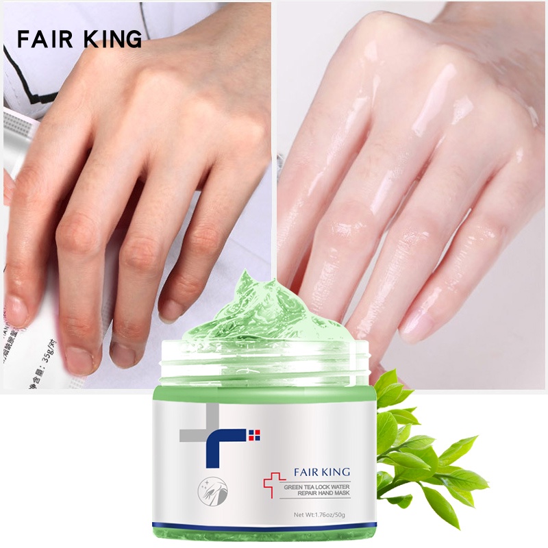 Mặt nạ FAIR KING trà xanh cấp nước dưỡng ẩm cho tay giúp làm trắng da/ tẩy tế bào chết chống lão hóa