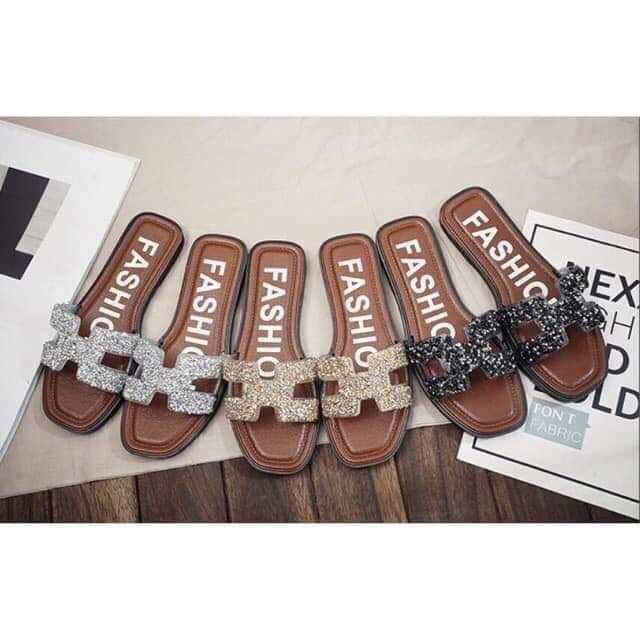 Dép đá HM sẵn sz 37 Đen