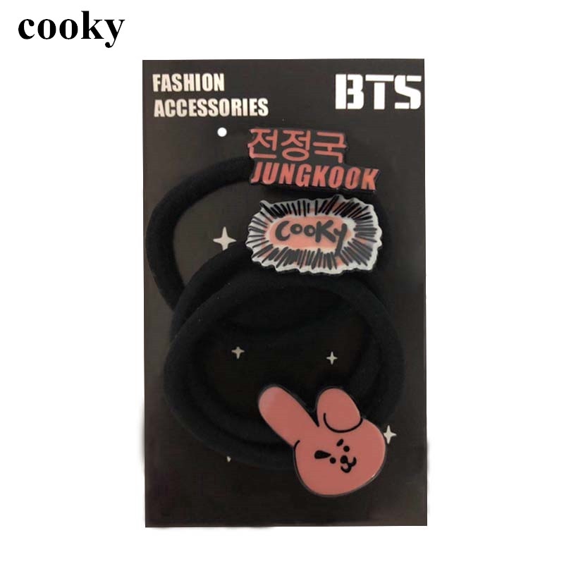 KPOP BTS BT21 Headband Hair Band Toys MANG TATA hair ring high elastic simple hair rope headband