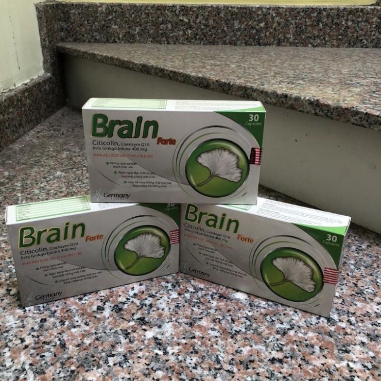 Viên uống bổ não Brain Forte citicolin, ginkgo biloba 400, Q10  tăng cường tuần hoàn máu lên não.