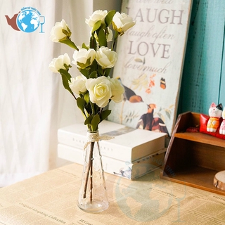 Bình bông lọ hoa thuỷ tinh 1 cành dáng Cây Thông-TẶNG KÈM DÂY DỪA TRANG TRÍ