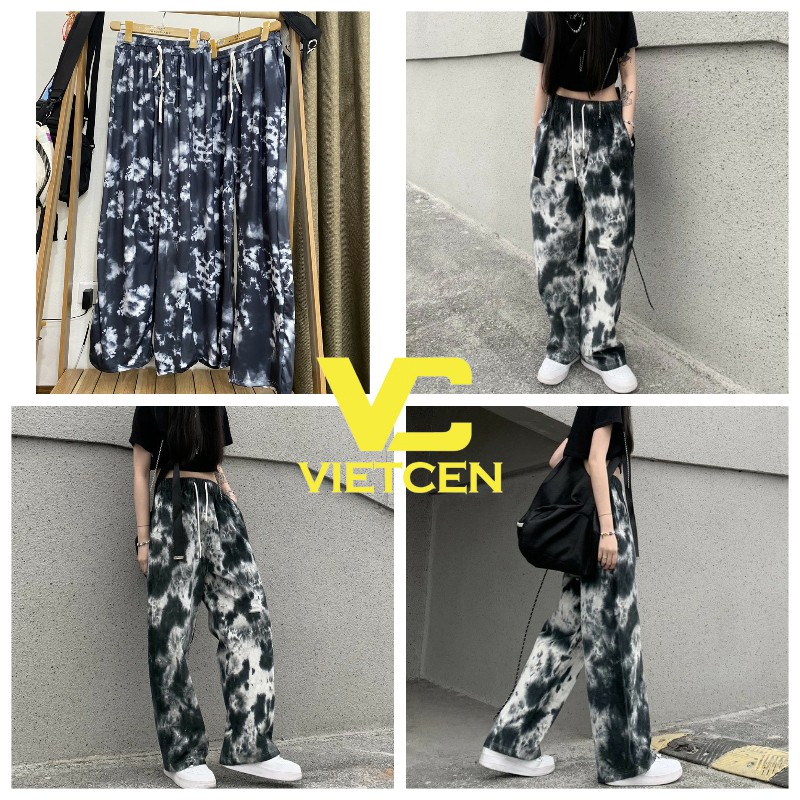 [Mã FAMAYWA giảm 10K đơn 50K] Quần Ống Rộng Dáng Suông Dài Họa Tiết Loang Unisex Nam Nữ Hot Trend - VIETCEN | BigBuy360 - bigbuy360.vn