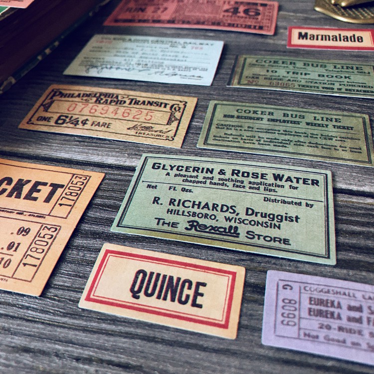 Card ticket junk journal phong cách Tim Holtz