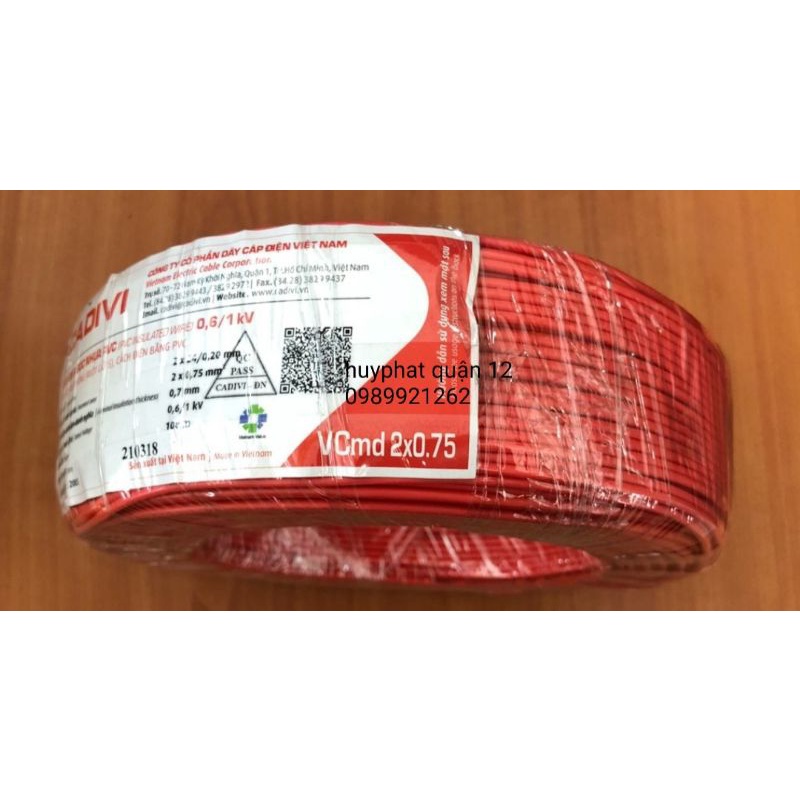 CADIVI] Dây Điện Đôi VCmd / 2x0.5 - 2x0.75 - 2x1.0 - 2x1.5 -2x 2.5