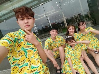 Set sơ mi dưa hấu vàng dưa hấu đỏ(áo sơ mi+ quẫn short)