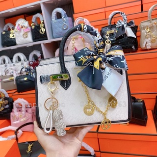 Túi HM birkin pha màu size 20 mẫu mới chất da siêu mềm full hộp tặng khăn