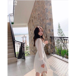 Đầm Dự Tiệc Cổ Vuông Tay Lưới ( kèm ảnh thật)☀️