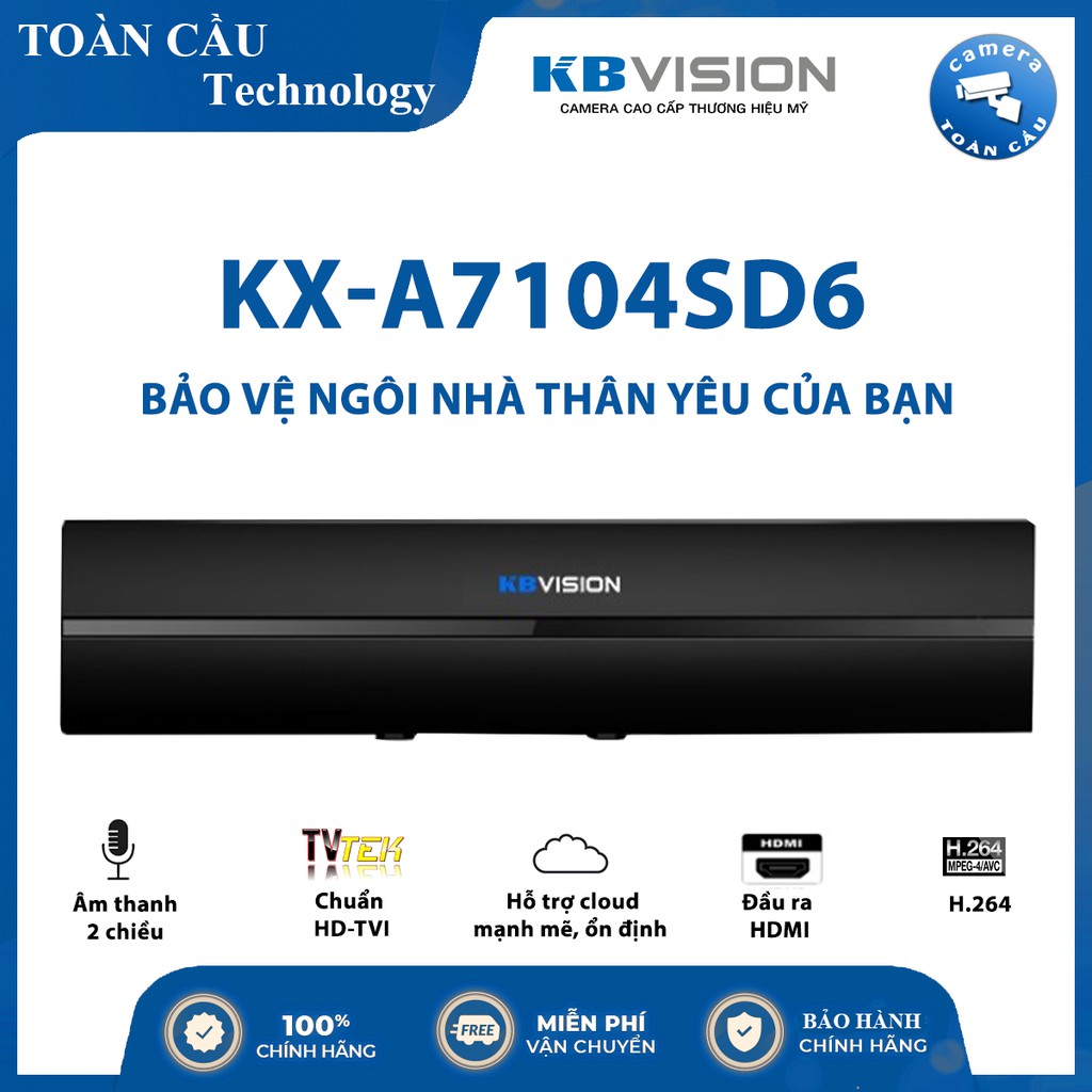 [100% CHÍNH HÃNG] Đầu Ghi Hình KB-VISION 4 Kênh KX-7104SD6 - Chính Hãng 100% Thương Hiệu Mỹ