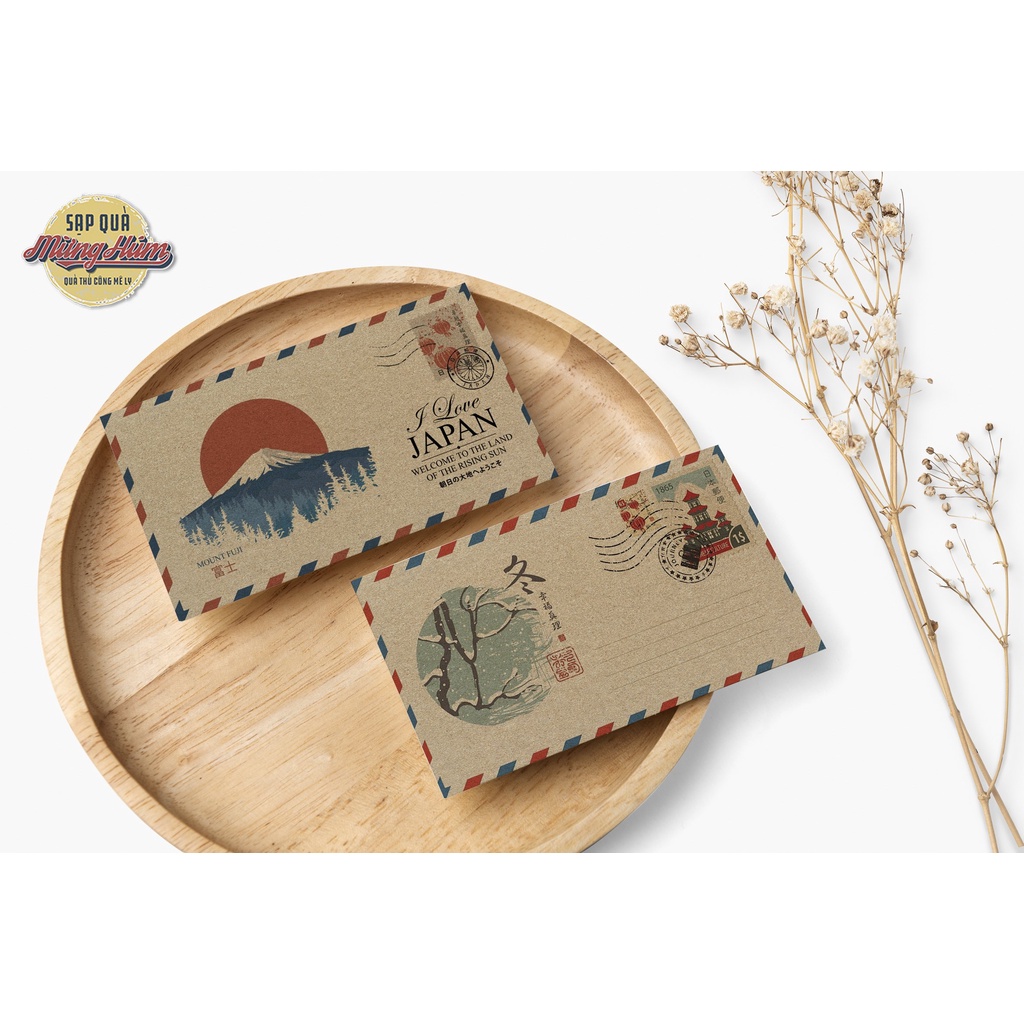 Bao thư vintage, mẫu đẹp, nhiều hoa văn, màu sắc cổ điển trên chất liệu giấy kraft cao cấp mỹ thuật