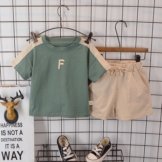 Set Đồ Mùa Hè 2 Món Gồm Áo Thun 100% Cotton + Quần Ngắn Thời Trang Cho Bé Trai