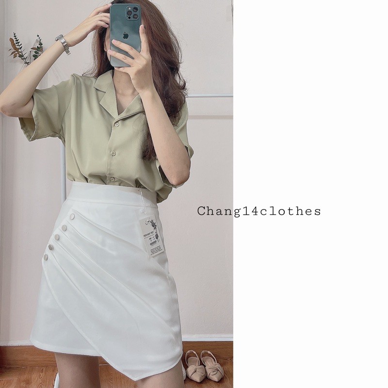 Áo sơ mi cổ vest chất vải lụa tay ngắn hàng quảng châu cao cấp nhiều màu | BigBuy360 - bigbuy360.vn