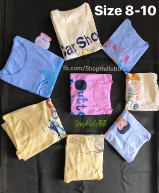 [Hello BB] Size bé 6-35kg Áo cổ viền bo tay ngắn màu Hello B&amp;B | Hellobb - Kiddy and Mommy