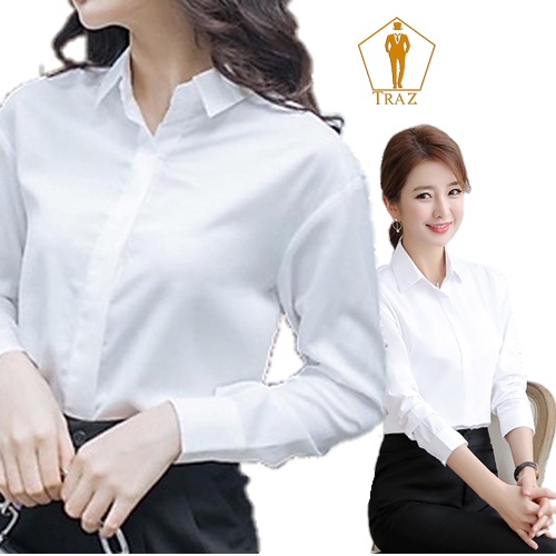 ÁO SƠ MI NỮ TRẮNG DÀI TAY DÁNG SUÔNG, ÔM FORM VỪA CỰC XINH