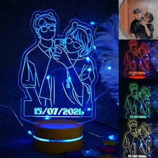 Đèn khắc hình theo yêu cầu, đèn ngủ led 3d trang trí decor phòng 16 màu có điều khiển