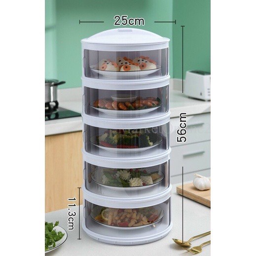 Lồng bàn 5 tầng giữ nhiệt bảo quản thức ăn