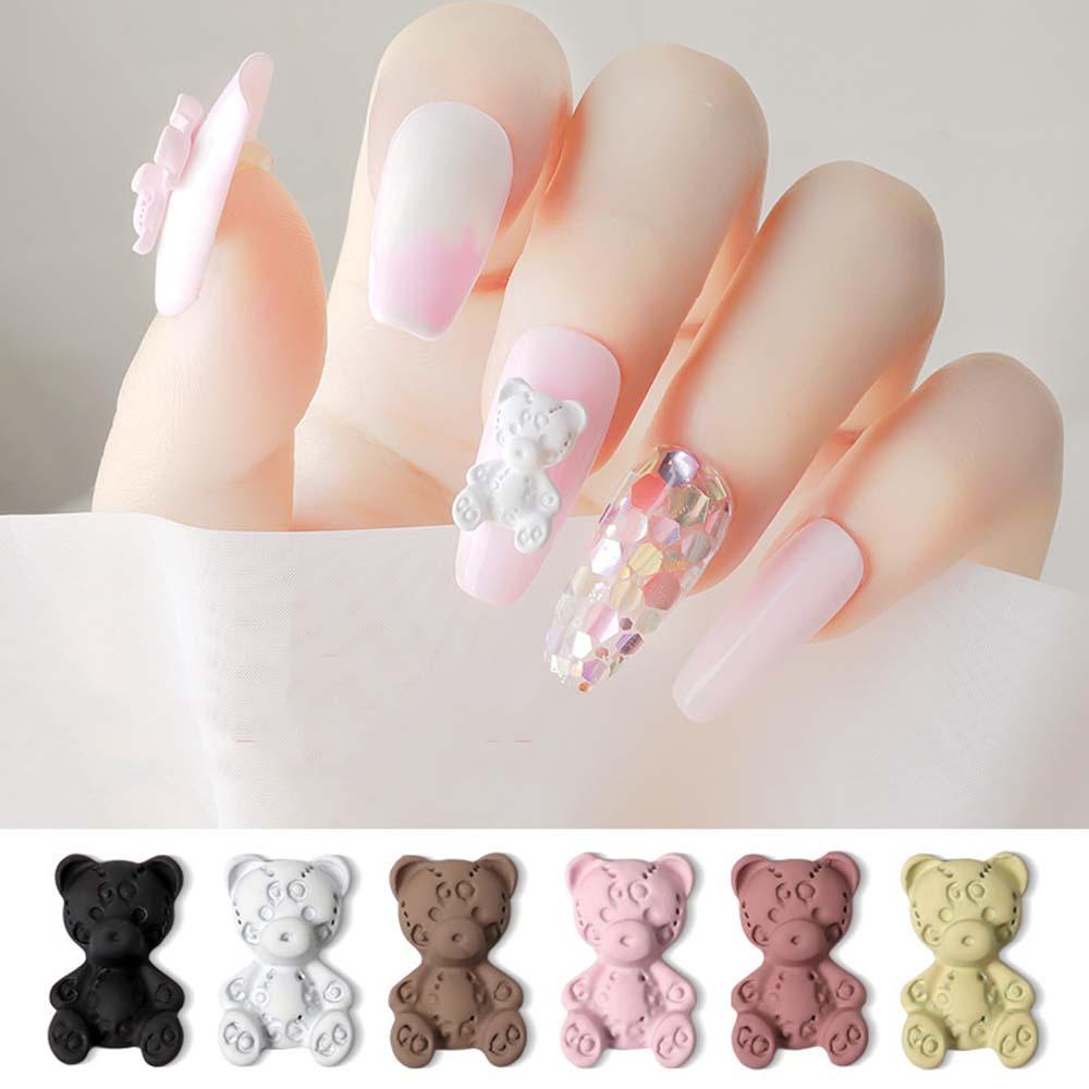 Phụ Kiện Trang Trí Móng Tay Hình Gấu Hoạt Hình Ba Chiều DIY