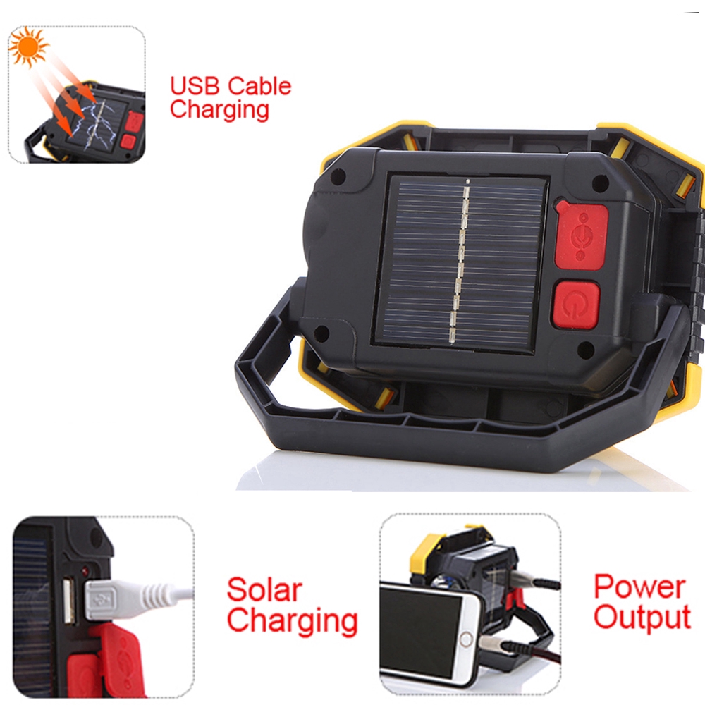 Năng lượng Mặt trời 180 Degrees adjusting Đèn lồng xách tay Built-in pin đèn USB sạc Searchlight Đối Camping