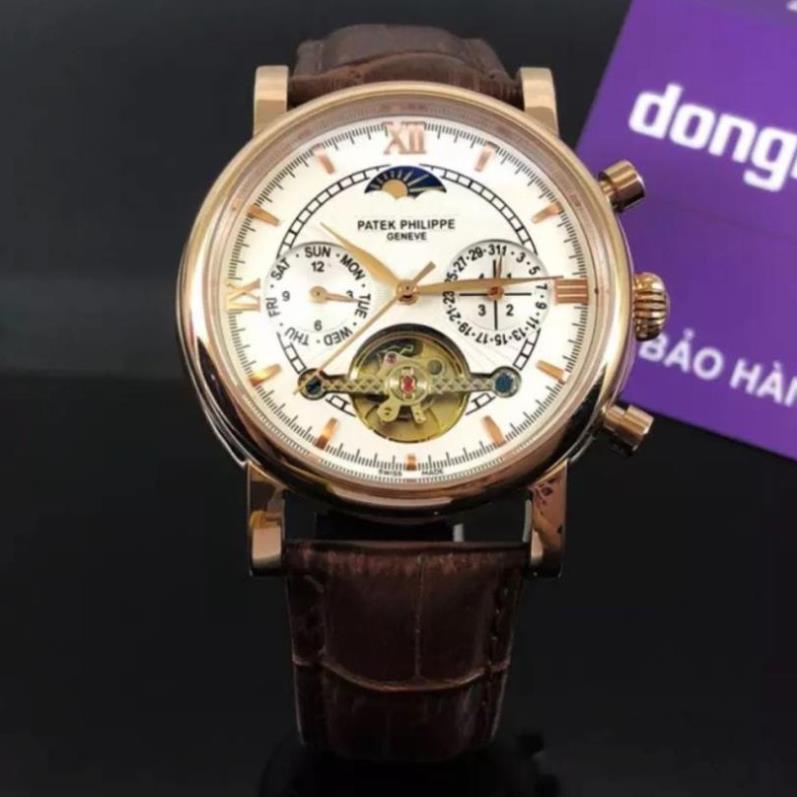 Đồng hồ Nam nút máy nhật, mặt trắng viền vàng, dòng cơ Automatic size 42mm , Đồng hồ thật giá trị thật