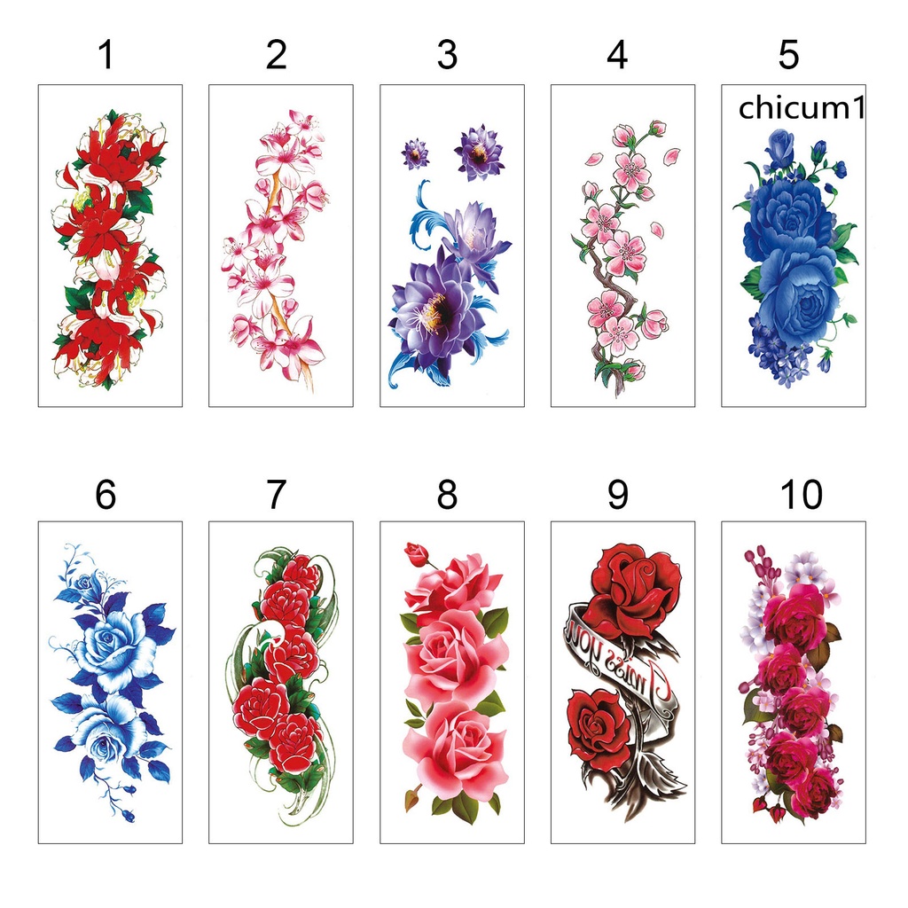 Hình Xăm Dán Tạm Thời Tự Dính Không Gây Kích Ứng Nhiều Màu Sắc Tươi Sáng Dành Cho Người Lớn