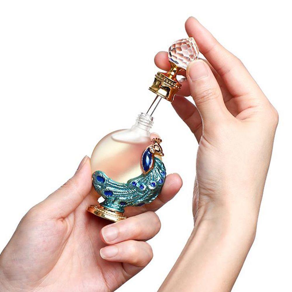 Chai Thủy Tinh Đựng Nước Hoa DARON Họa Tiết Chim Công Sang Trọng|Bình Nhỏ Giọt Đựng Tinh Dầu Tiện Dụng