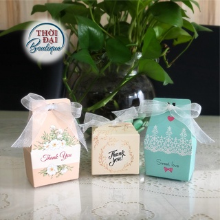 Set 20 Hộp Quà Nhỏ Đựng Kẹo / Socola Pastel (5 x 3.5 x 8cm -  5 x 5 x 4.2 cm) Tặng Tiệc Cưới, Sự Kiên