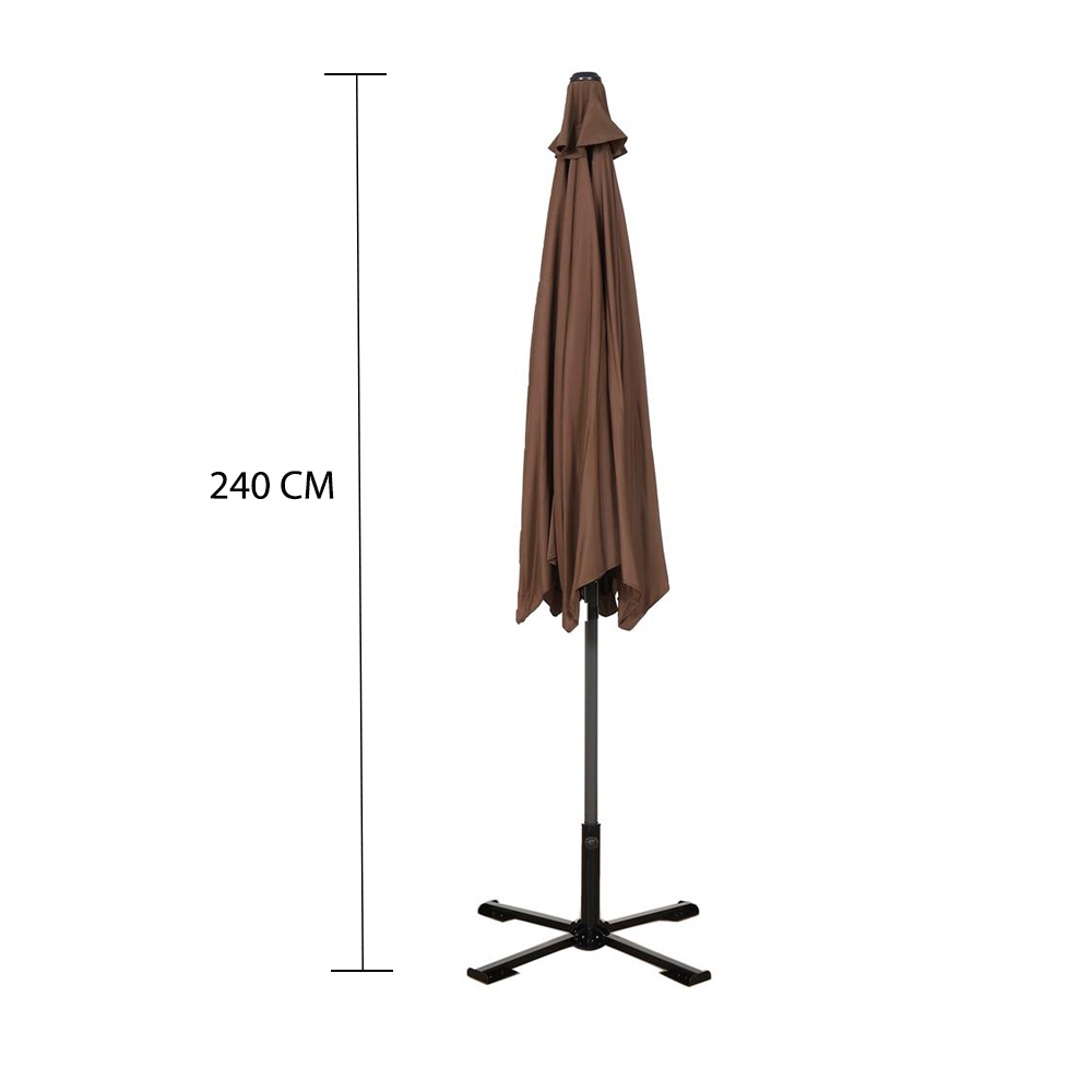 HomeBase ME LIVING Dù che dùng trong vườn bằng thép Trung Quốc W300xH300xD340 màu nâu