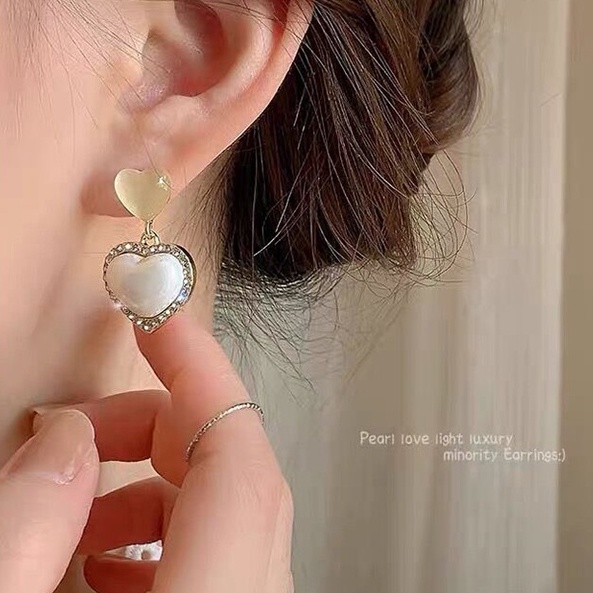 Khuyên Tai Hình Bông Hoa Đính Đá Ngọc Trai Nhân Tạo Phong Cách Hàn Quốc Thời Trang