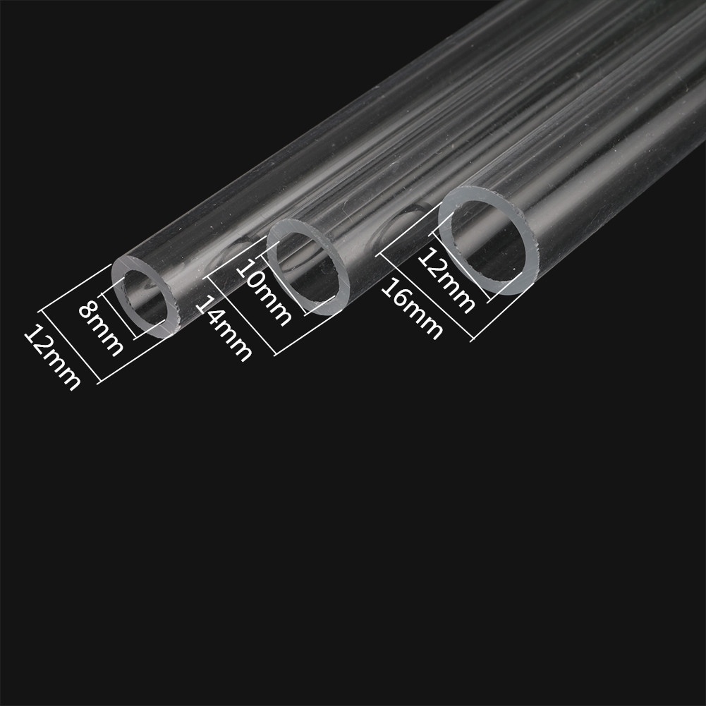 1 Đầu Nối Ống Nước Bể Cá Thủy Tinh Trong Suốt OD 12/14/16mm Dài 48~50cm