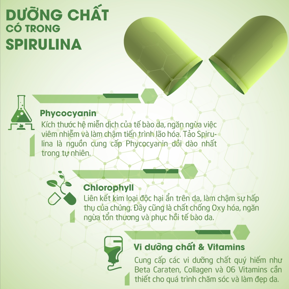 Tinh chất serum tẩy tế bào chết từ tảo xoắn Spirulina Nhật Bản